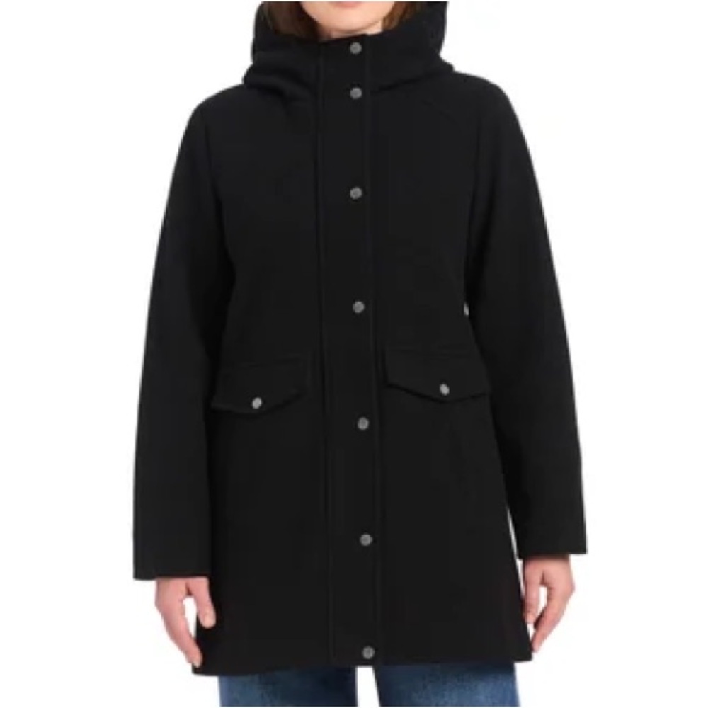 Vince Camuto light black Small faux wool Hooded Coat